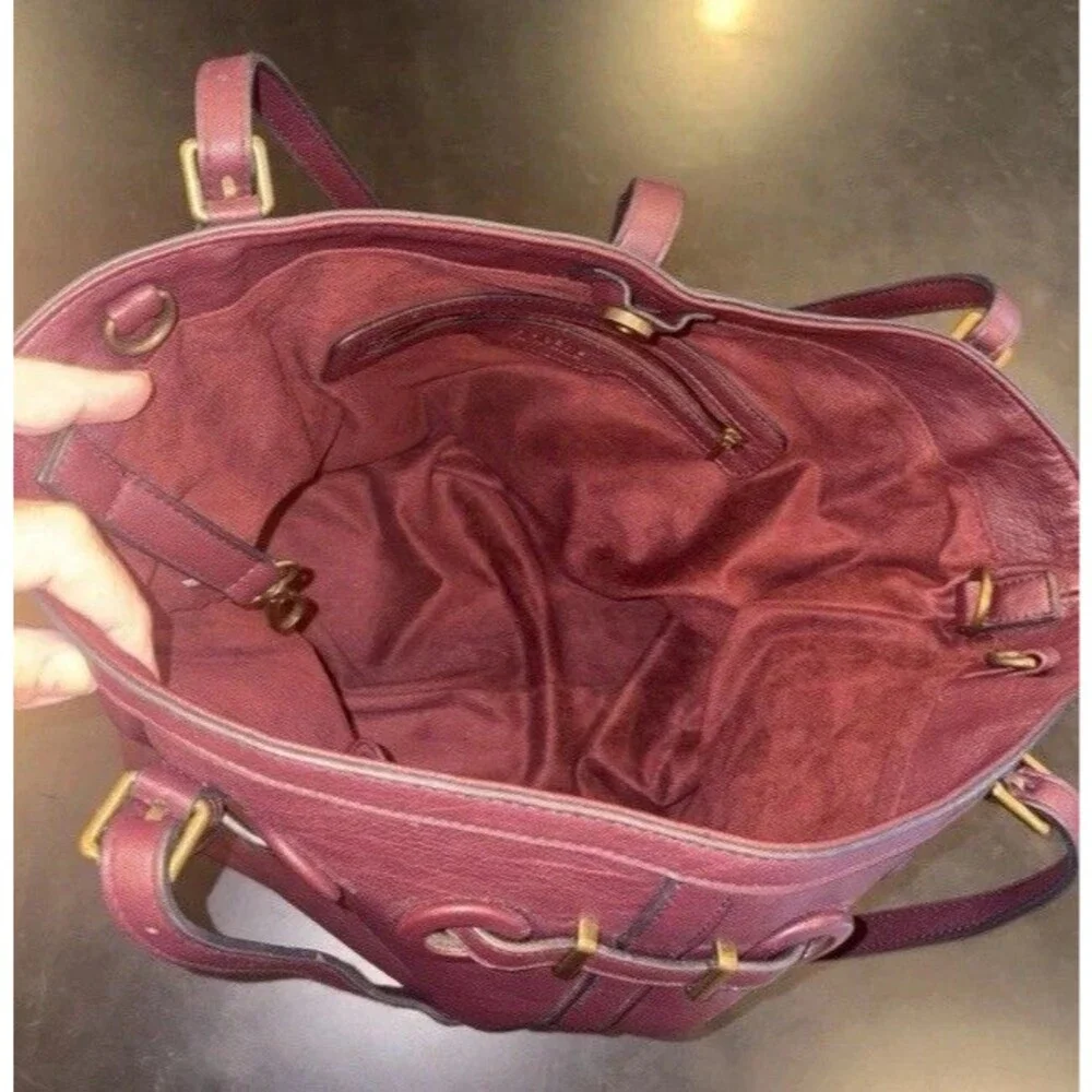Ampere Large Oxblood Vegan Leather Shoppers Tote Shoulder Bag No Crossbody Strap